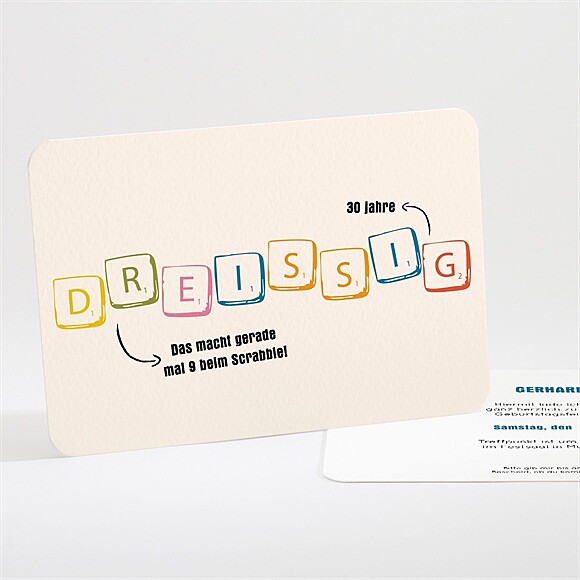 Geburtstagseinladung Scrabble 30 Jahre ref.N111361