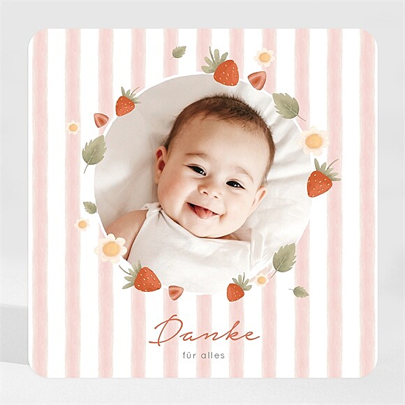 Dankeskarte Geburt Fruchtige Erdbeeren - Magnet ref.N3002218