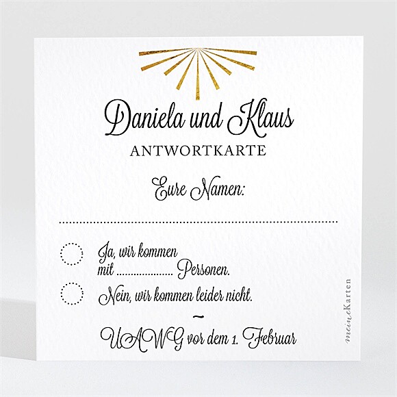 Antwortkarte Hochzeitsjubiläum Champagnergläser ref.N300482