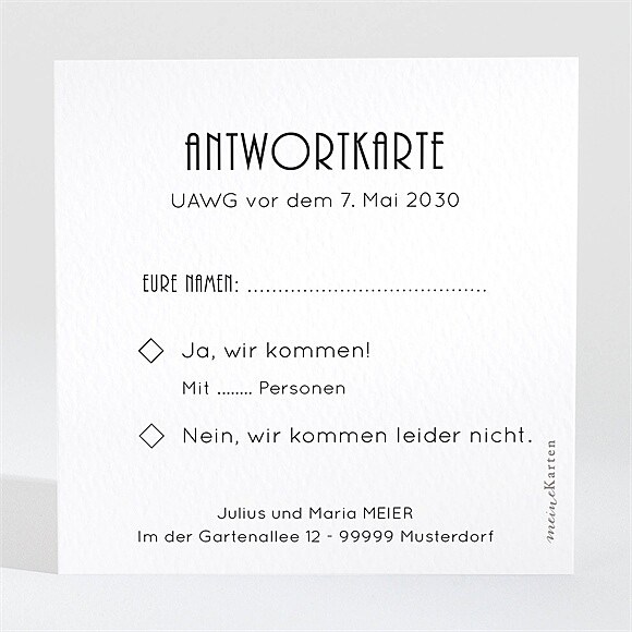 Antwortkarte Hochzeitsjubiläum Love-Stories ref.N300496