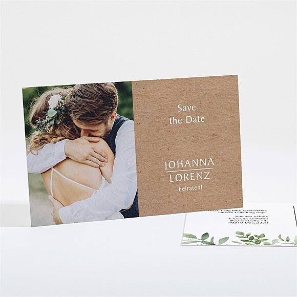 Save the Date Karte Blätterschmuck - Quer ref.N16151