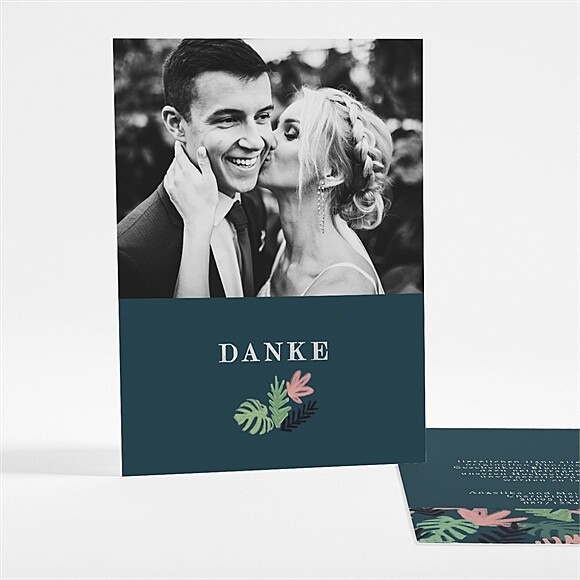 Dankeskarte Hochzeit Natur Design - Silber ref.N28111