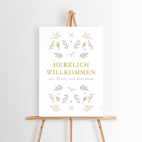 Willkommensschild Taufe Zarte Eleganz ref.N260510