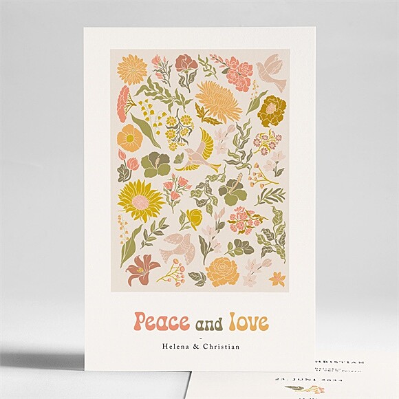 Hochzeitseinladung Peace and Love ref.N241285