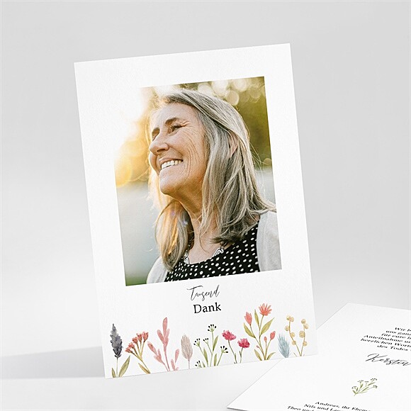 Trauerdanksagung Zarte Blumen - Postkarte ref.N251167