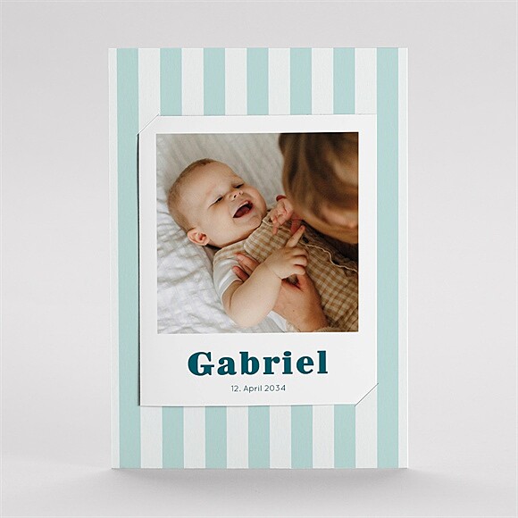 Geburtskarte Blau gestreift- DUO ref.N231124