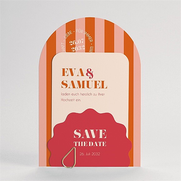 Hochzeitseinladung Orange & Fuchsia ref.D20101