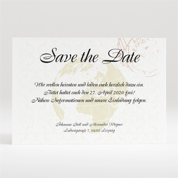 Save the Date Hochzeit Reisepass der Liebe réf.N120179