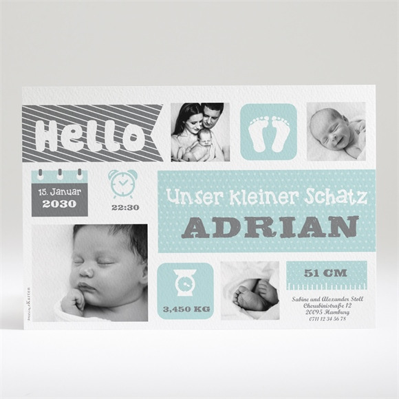Geburtskarte Hallo Trend ref.N14018