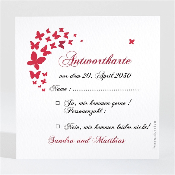 Antwortkarte Hochzeit Schmetterling ref.N300714
