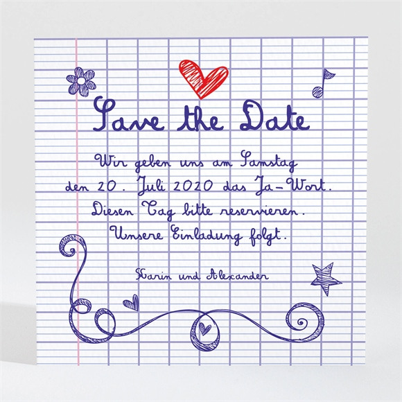 Save the Date Karte Schreibschrift ref.N300725