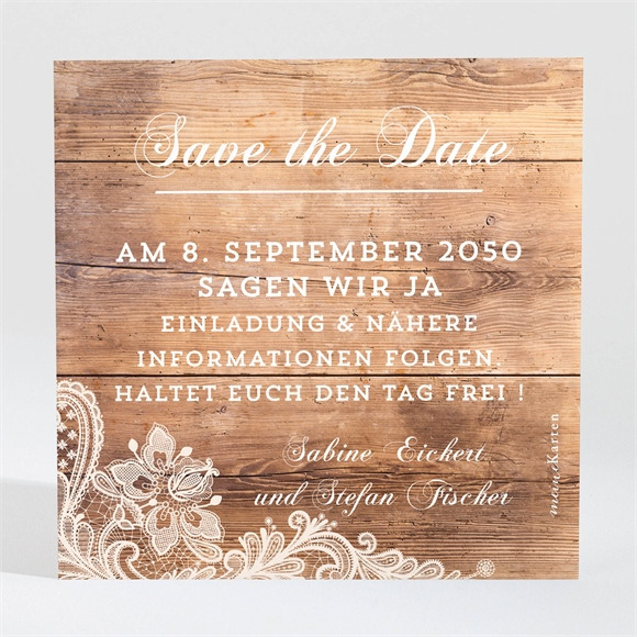 Save the Date Karte Holzig ref.N300917