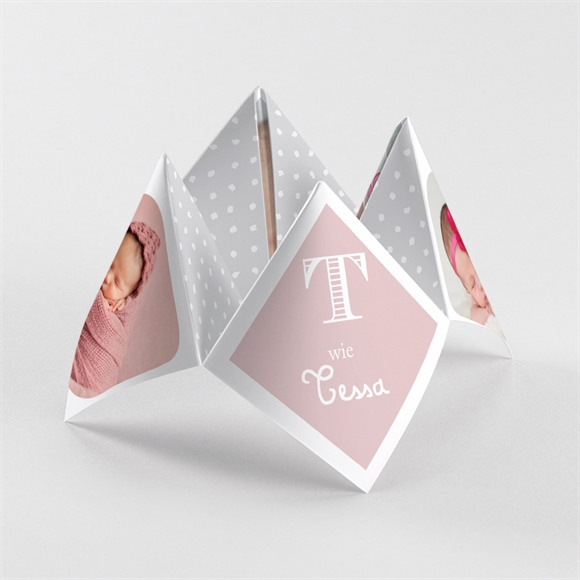 Geburtskarte Origami Zwillinge Mädchen ref.N33035