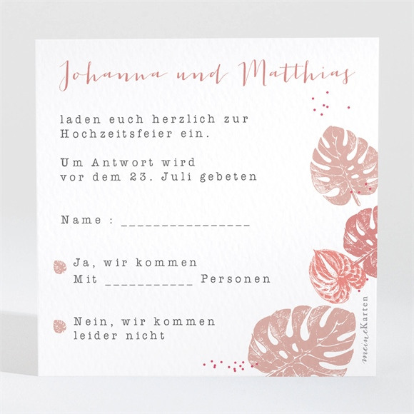 Antwortkarte Hochzeit Philodendron ref.N3001363