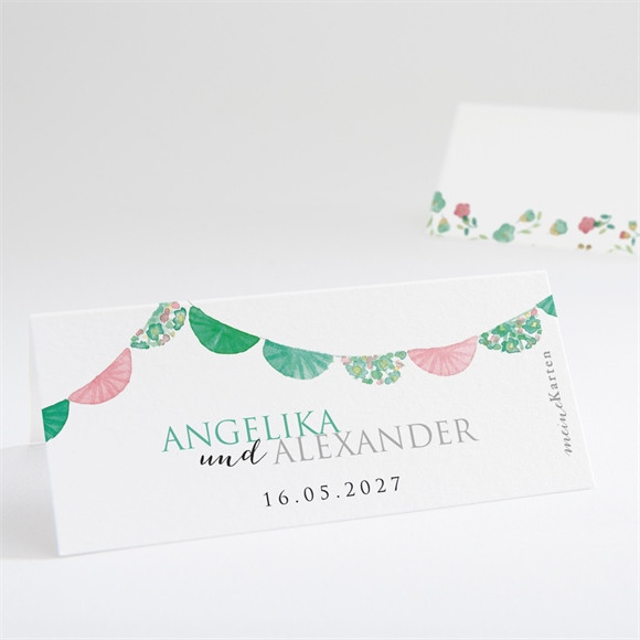 Tischkarte Hochzeit Girlande ref.N440675