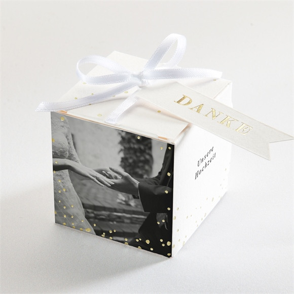 Geschenkbox Hochzeit Schick mit Schleife - Gold ref.N340198