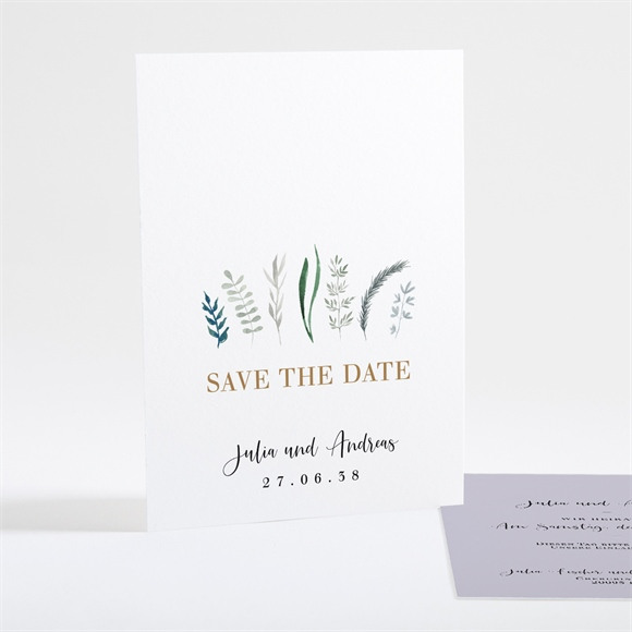Save the Date Karte Strauß in Nude ref.N25107