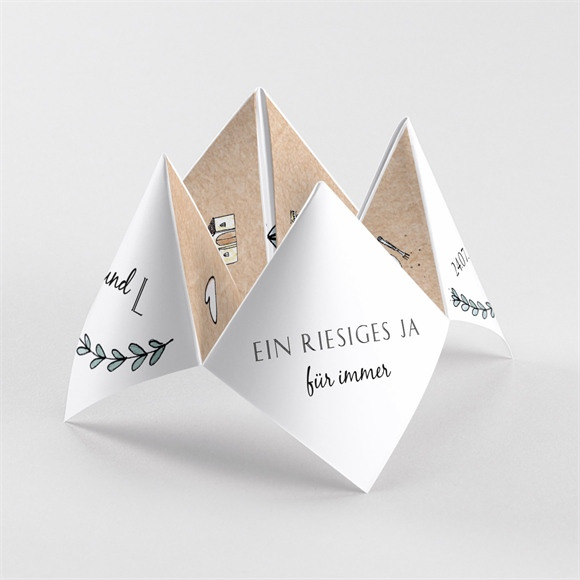 Hochzeitseinladung Perfekt geplant - Origami ref.N33064