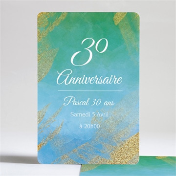 Carte Invitation Anniversaire Adulte 30 ans dorés