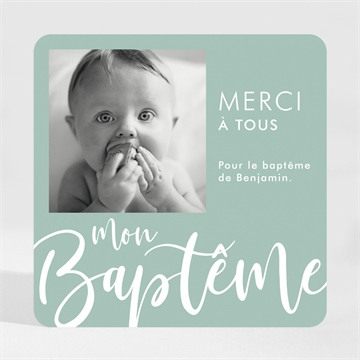 Carte Remerciement Baptême Bébé Porte-Bonheur, Magnet Photo