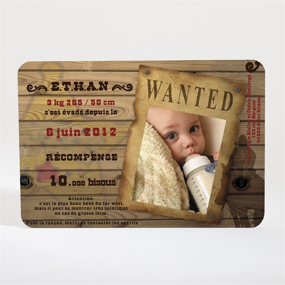 Faire-part naissance Wanted ! réf.N11002