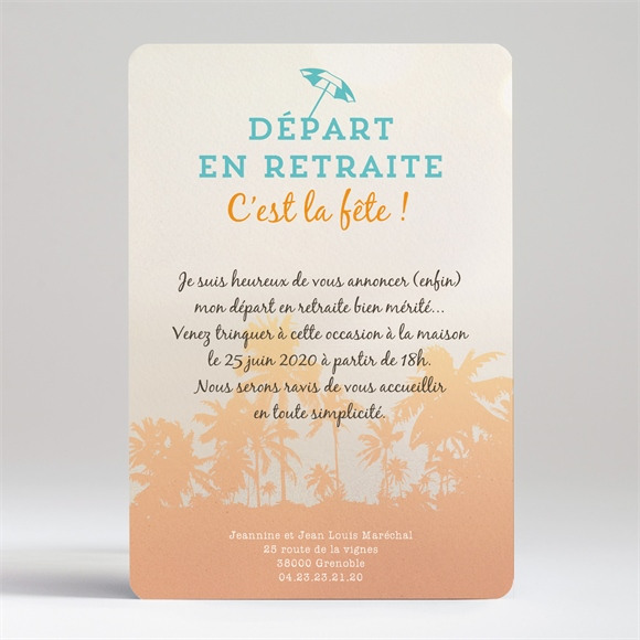Carte Invitation Depart A La Retraite Reves De Voyage Monfairepart Com