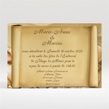 Carton d'invitation mariage réf. N12099