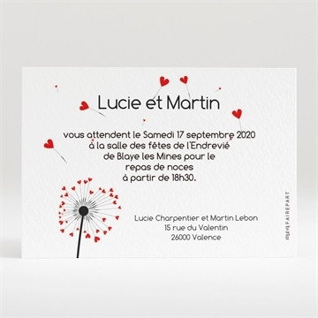 Carton d'invitation mariage réf. N120110
