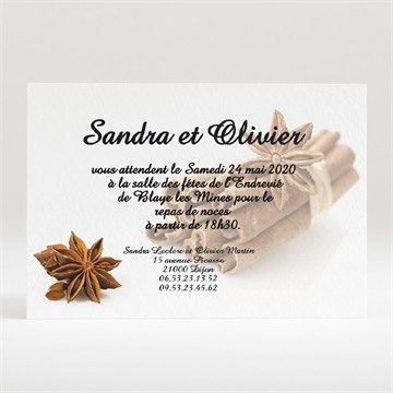 Carton d'invitation mariage réf. N120117