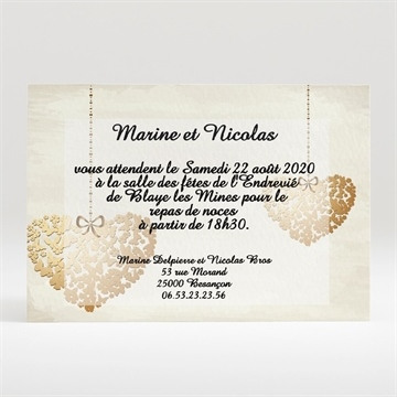 Carton d'invitation mariage réf. N120118