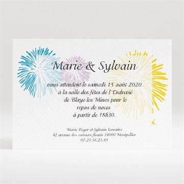 Carton d'invitation mariage réf. N120121