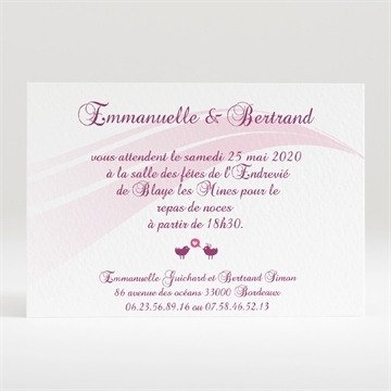 Carton d'invitation mariage réf. N120137