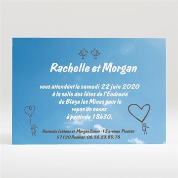 Carton d'invitation mariage réf. N120140