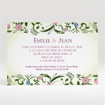 Carton d'invitation mariage réf. N120135