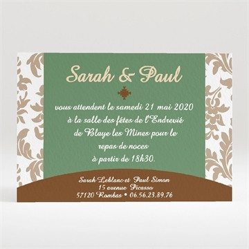 Carton d'invitation mariage réf. N120144