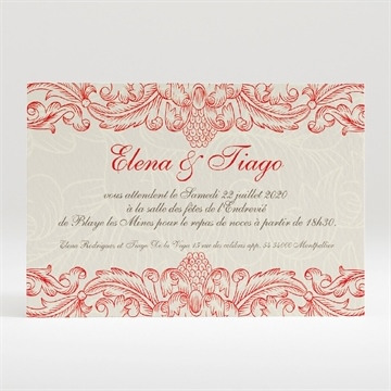 Carton d'invitation mariage réf. N120145
