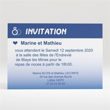 Carton d'invitation mariage réf. N120161