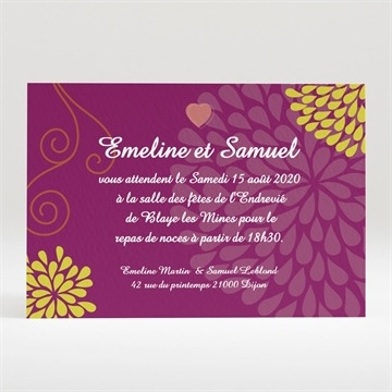 Carton d'invitation mariage réf. N120156