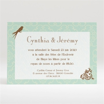 Carton d'invitation mariage réf. N120159