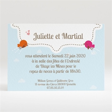 Carton d'invitation mariage réf. N120175