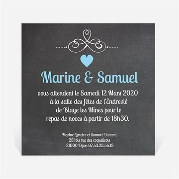 Carton d'invitation mariage réf. N30098