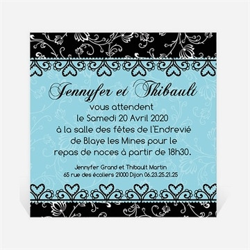 Carton d'invitation mariage réf. N300101