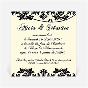 Carton d'invitation mariage réf. N300111