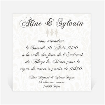 Carton d'invitation mariage réf. N300110