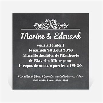 Carton d'invitation mariage réf. N300131