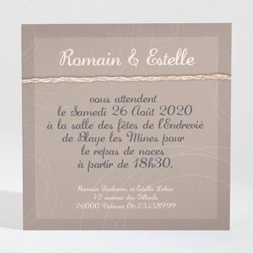 Carton d'invitation mariage réf. N300126