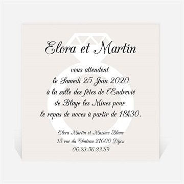 Carton d'invitation mariage réf. N300137