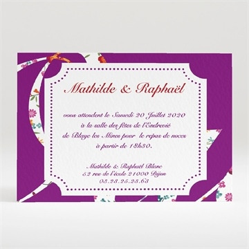 Carton d'invitation mariage réf. N120191