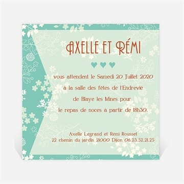 Carton d'invitation mariage réf. N300148