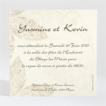 Carton d'invitation mariage réf. N300152
